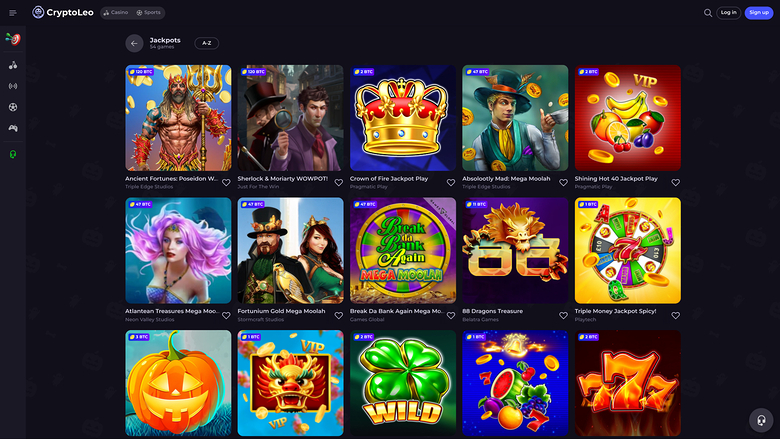 CryptoLeo Casino — Jackpot games