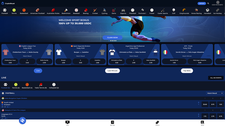 CryptoRoyal Casino — Sportsbook