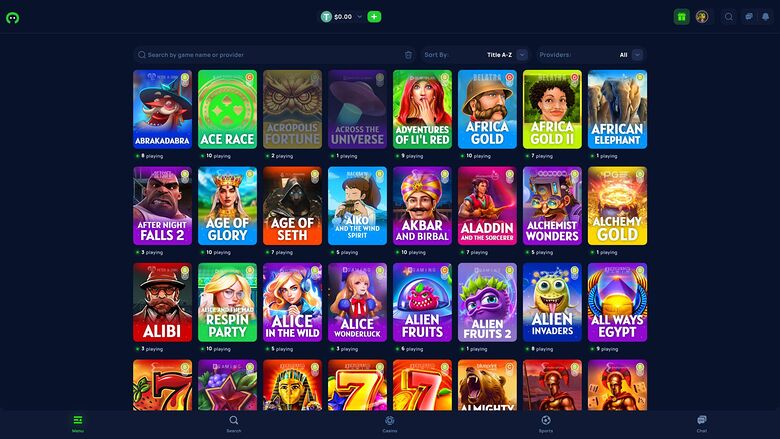 Cybet Casino — Games lobby