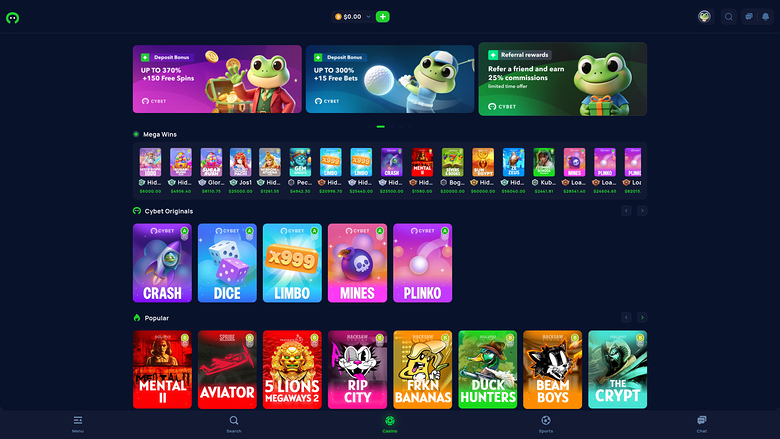Cybet Casino — Homepage