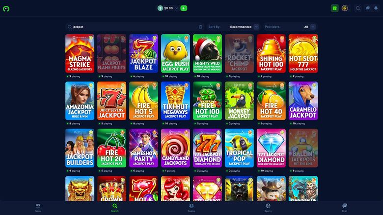 Cybet Casino — Jackpot games