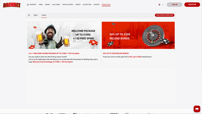 Dachbet Casino — Promotions page