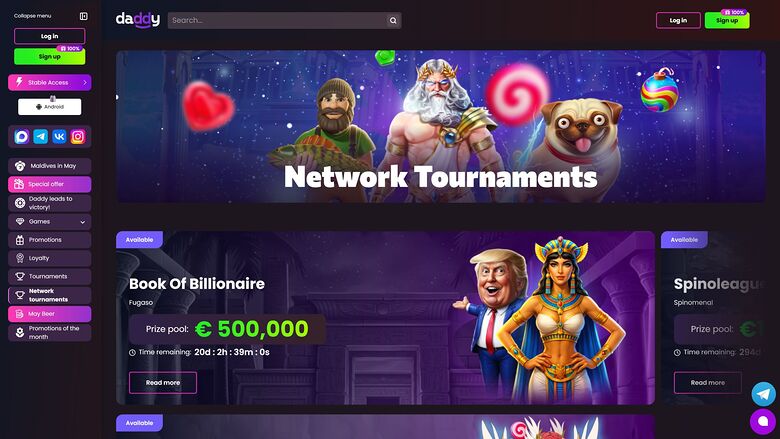 Daddy Casino — Tournaments