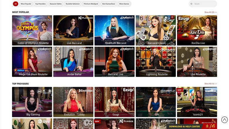 Dafabet Casino — Live dealer lobby