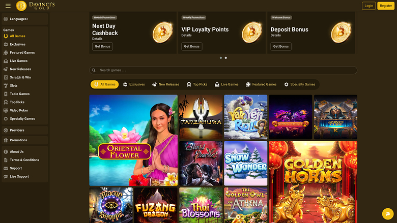 Davincis Gold Casino — Homepage