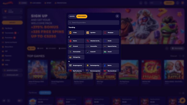 Dazard Casino — Games by studio