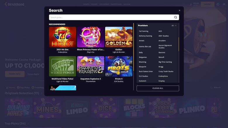 Dazzlehand Casino — Games by studio