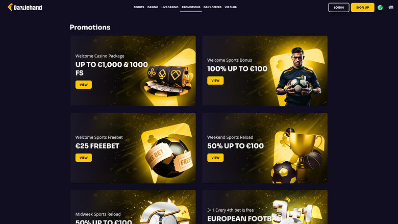Dazzlehand Casino — Promotions page