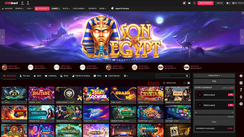 DBbet Casino — Games lobby