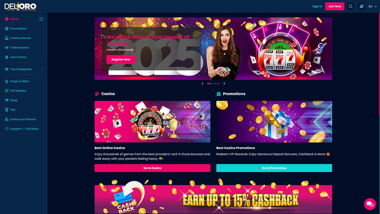 Del Oro Casino — Homepage