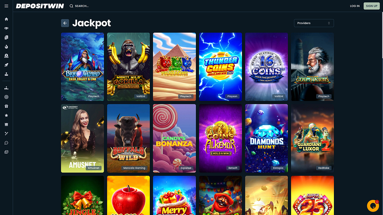 DepositWin Casino — Jackpot games