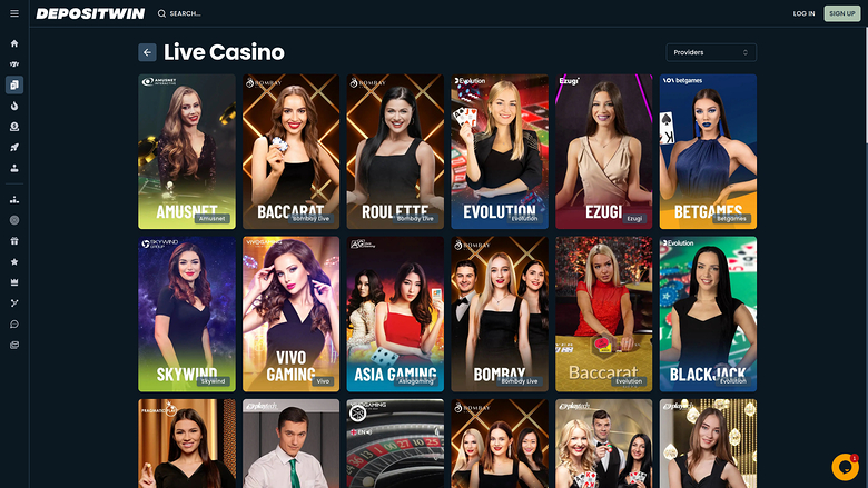 DepositWin Casino — Live dealer lobby