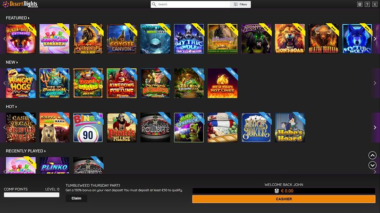 Desert Nights Casino — Games lobby