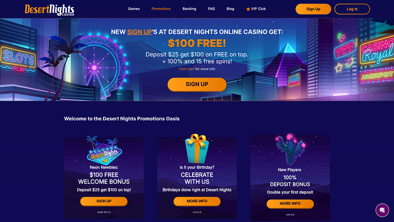 Desert Nights Casino — Promotions page