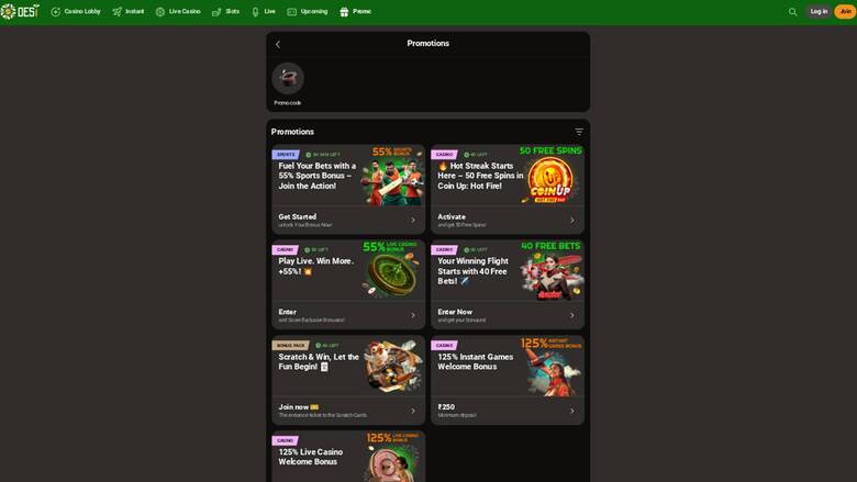 Desi Casino — Promotions page