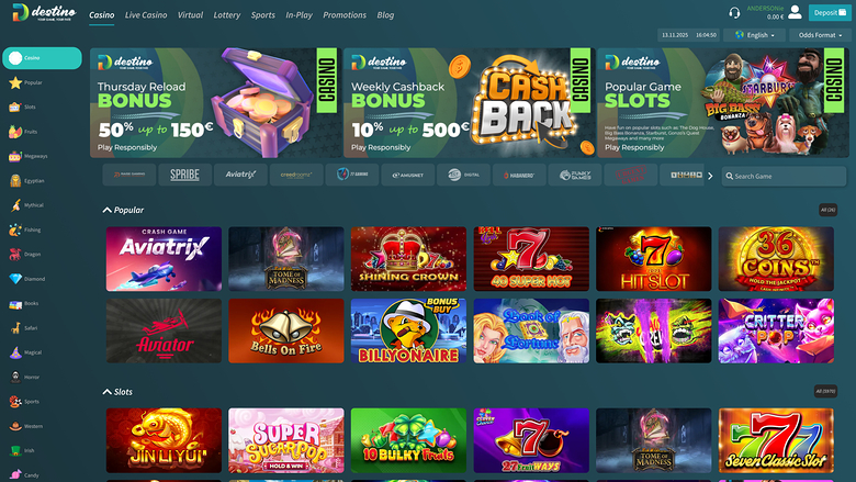 Destinobet Casino — Games by studio