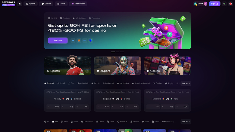 Dexsport Casino — Homepage