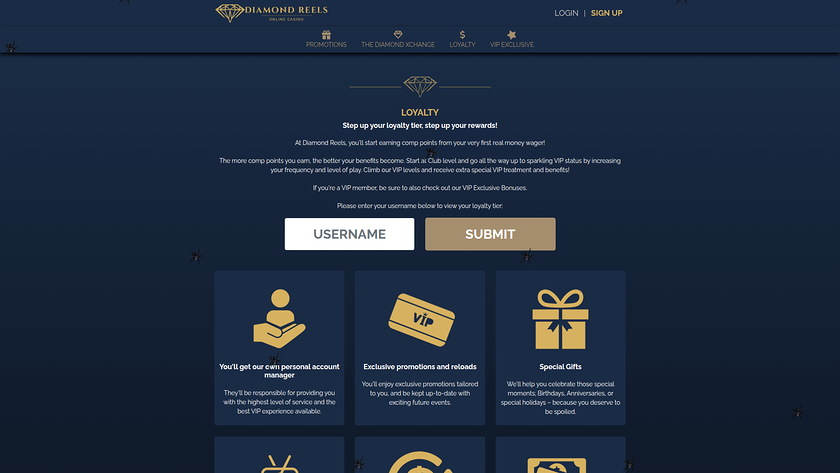 Diamond Reels Casino — VIP section