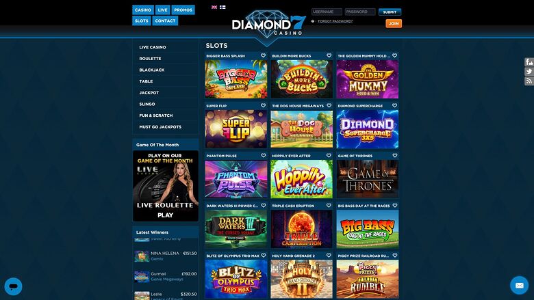 Diamond7 Casino — Games lobby