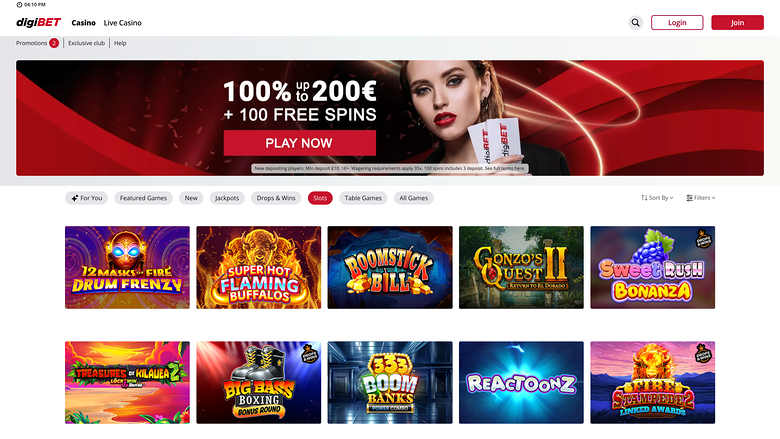 Digibet Casino — Homepage