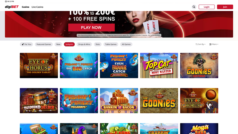 Digibet Casino — Jackpot games