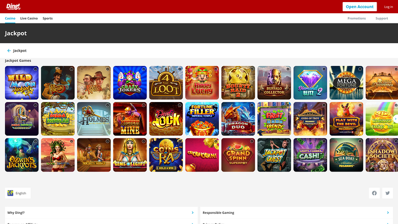 Ding Casino — Jackpot games