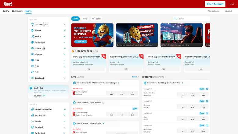 Ding Casino — Sportsbook