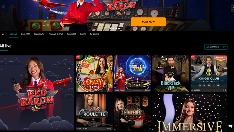 DirectionBet Casino — Live dealer lobby