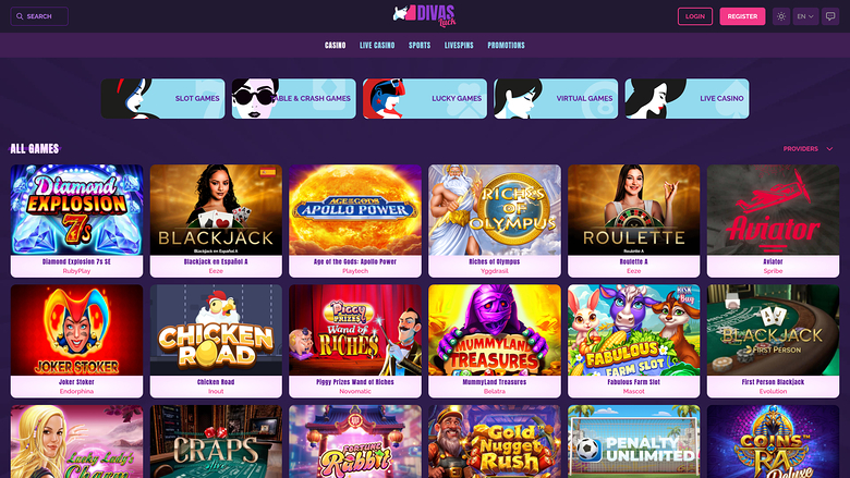 Divas Luck Casino — Games lobby