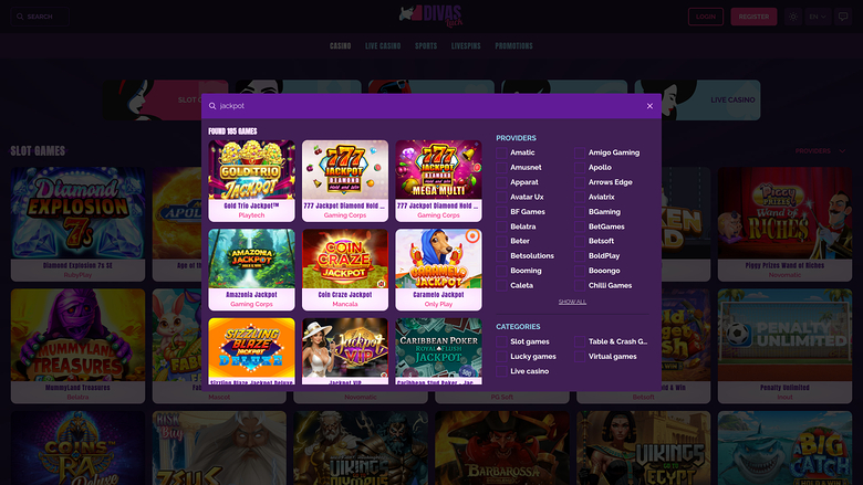 Divas Luck Casino — Jackpot games