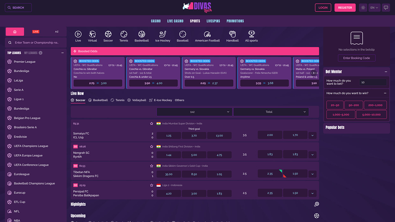 Divas Luck Casino — Sportsbook