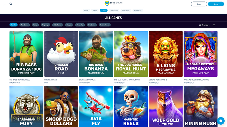 Dogsfortune Casino — Games lobby