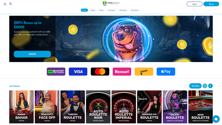 Dogsfortune Casino — Homepage