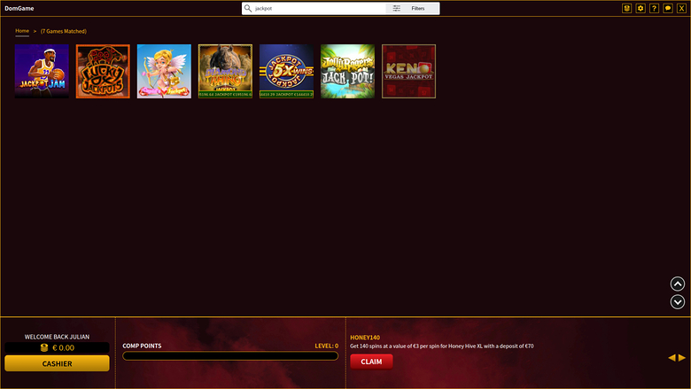 DomGame Casino — Jackpot games