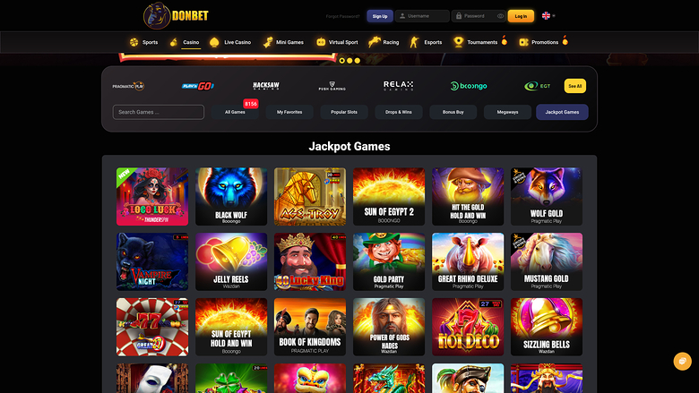 Donbet Casino — Jackpot games