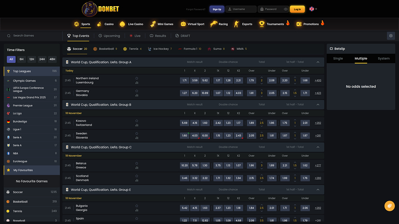 Donbet Casino — Sportsbook