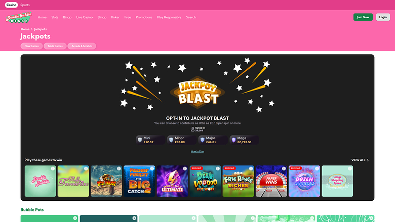 Double Bubble Bingo — Jackpot games