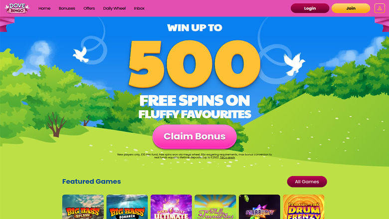 Dove Bingo Casino — Homepage