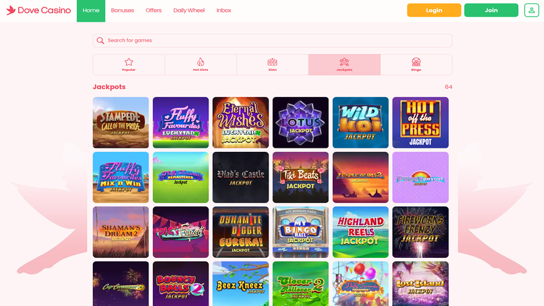 Dove Casino — Jackpot games