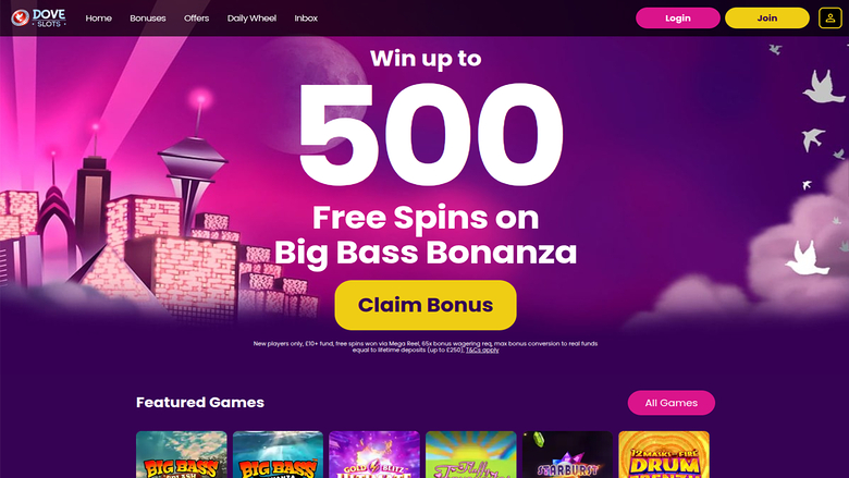 Dove Slots Casino — Homepage