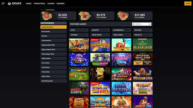 Drake Casino — Games lobby