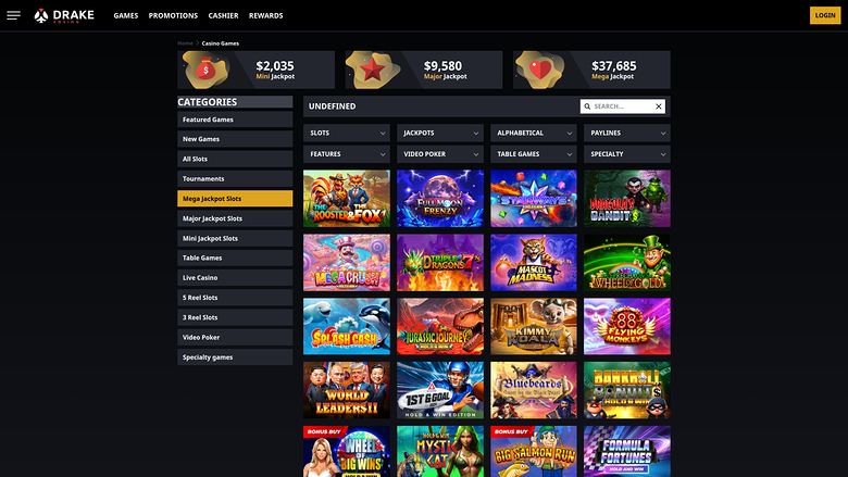 Drake Casino — Jackpot games