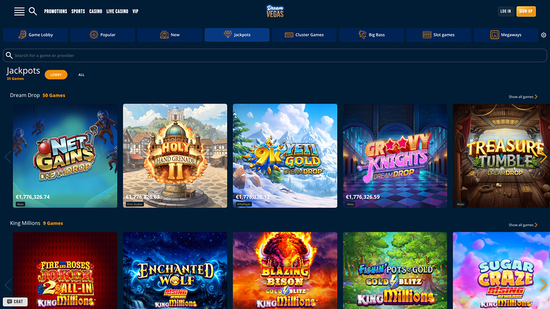 Dream Vegas Casino — Jackpot games