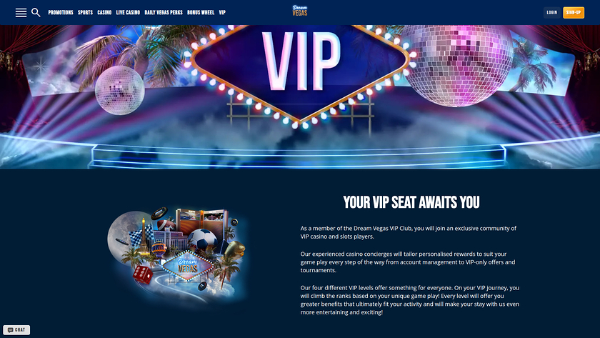 Dream Vegas Casino — VIP section
