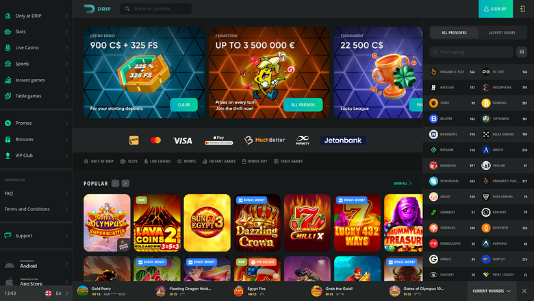 Drip Casino — Games by studio