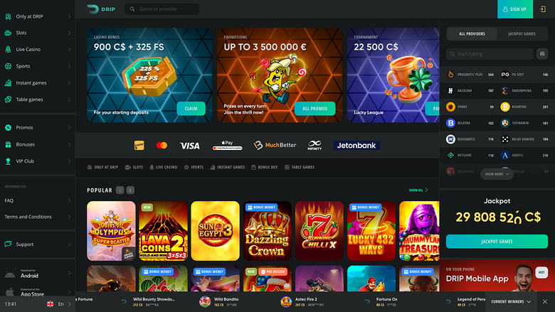 Drip Casino — Homepage