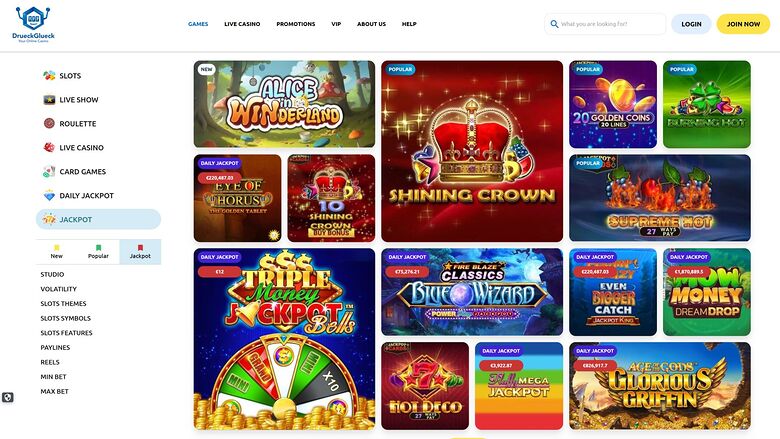 Drueckglueck Casino — Jackpot games