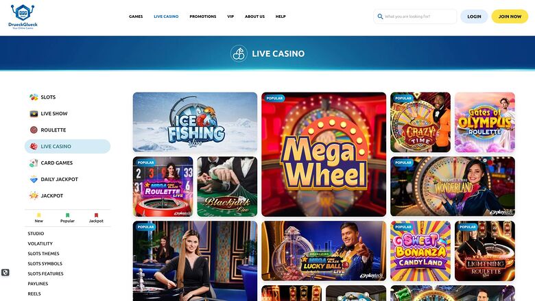 Drueckglueck Casino — Live dealer lobby