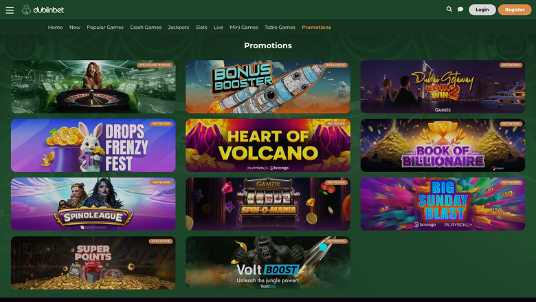 DublinBet Casino — Promotions page