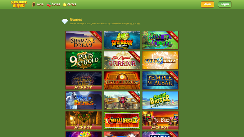Duck Duck Bingo — Games lobby